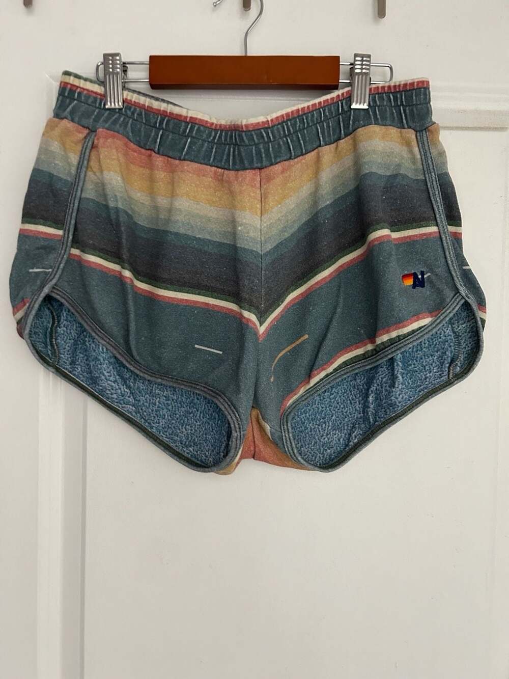 Aviator Nation Striped Sweat Shorts Size XL